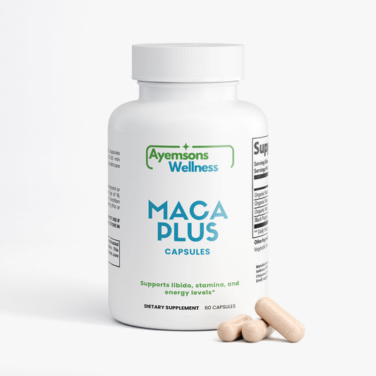 Maca Plus Capsules – High Potency Triple Maca Root (Black, Red & Yellow) for Energy & Hormonal Balance