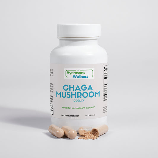 Chaga Mushroom Capsules – Immune Support, Antioxidant-Rich Superfood & Gut Health Supplement