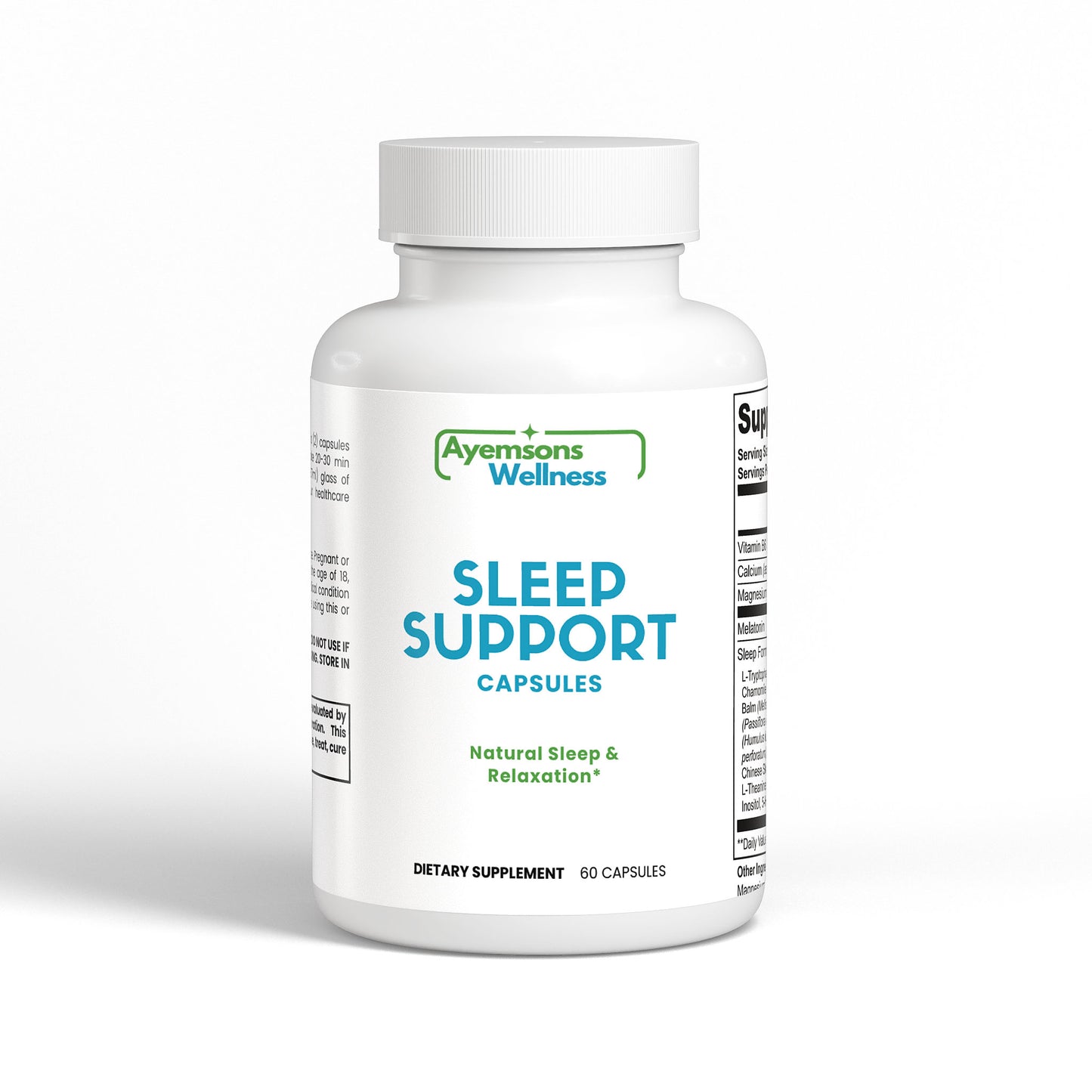 Ayemsons Wellness Sleep Support – Restful Night Formula with Melatonin & GABA
