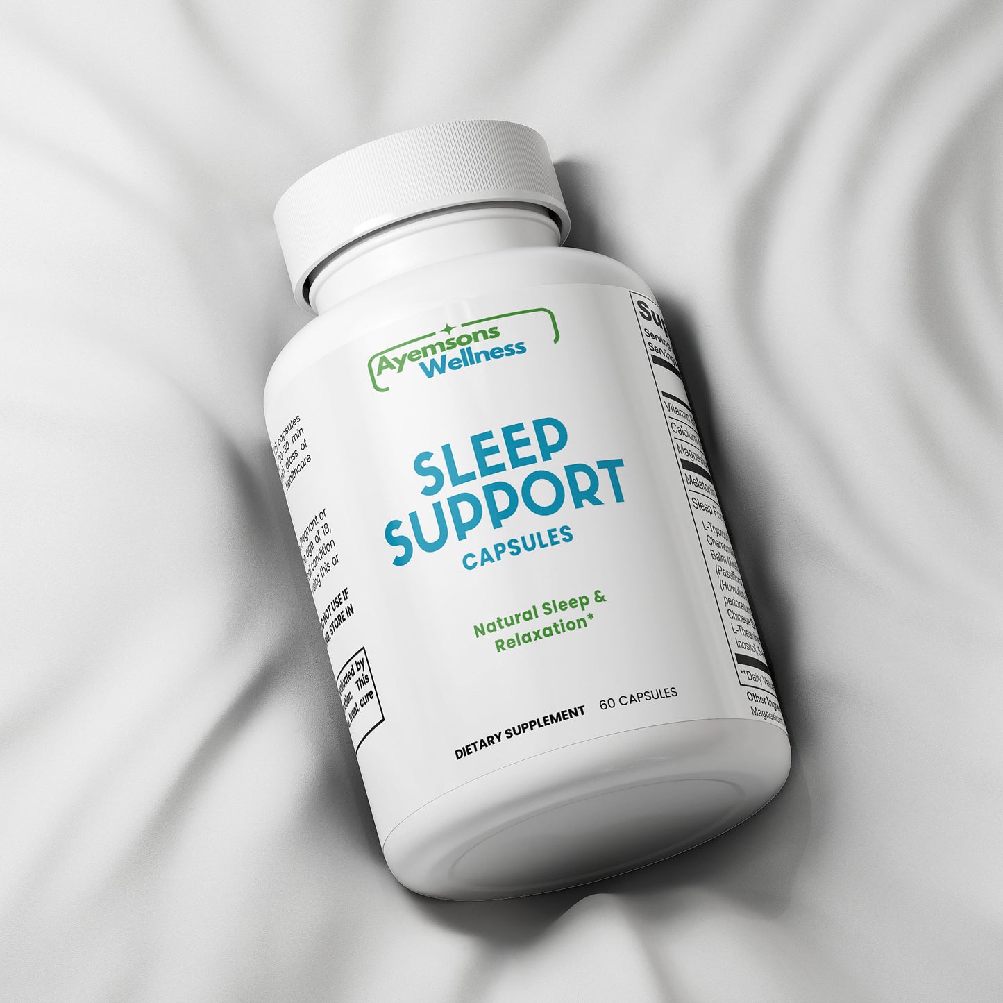 Ayemsons Wellness Sleep Support – Restful Night Formula with Melatonin & GABA