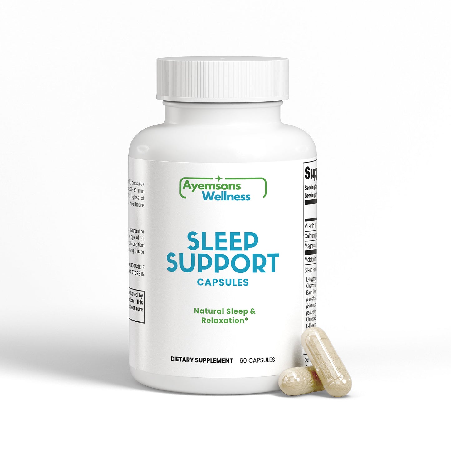 Ayemsons Wellness Sleep Support – Restful Night Formula with Melatonin & GABA