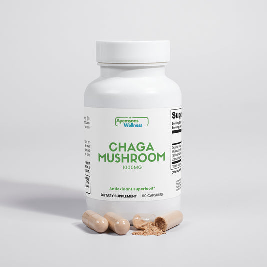 Chaga Mushroom Capsules – Organic, Antioxidant-Rich Immune & Gut Support Supplement